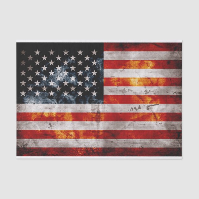 Weathered Vintage American Flag Tissue Paper (Front)