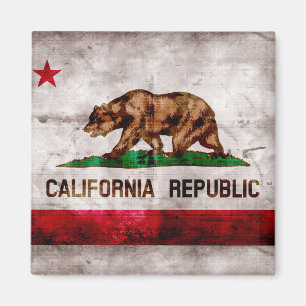 Weathered Vintage California State Flag Magnet