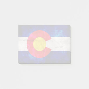 Weathered Vintage Colorado State Flag Post-it Notes
