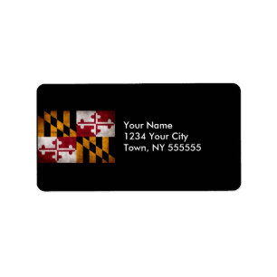 Weathered Vintage Maryland State Flag Label