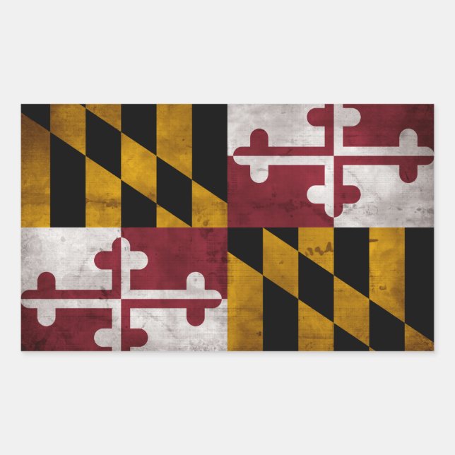Weathered Vintage Maryland State Flag Sticker (Front)