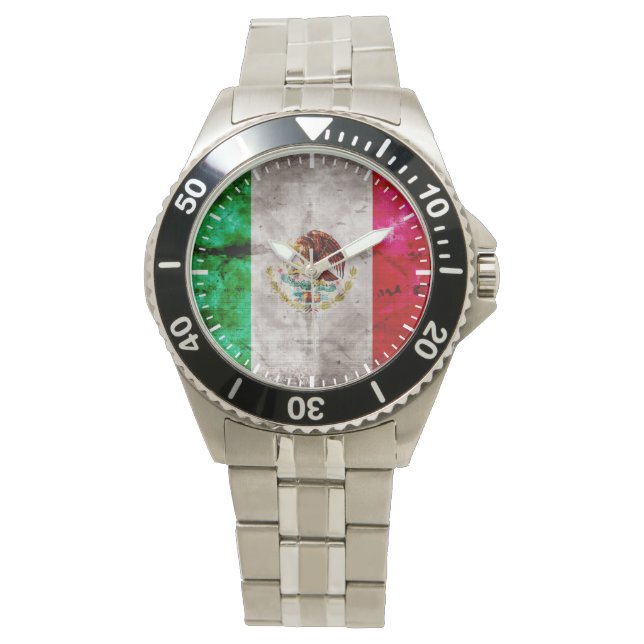 Weathered Vintage Mexico Flag Watch (Front)