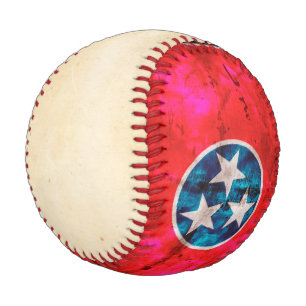 Weathered Vintage Tennessee State Flag Baseball