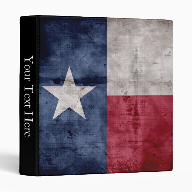 Weathered Vintage Texas State Flag Binder (Front/Spine)