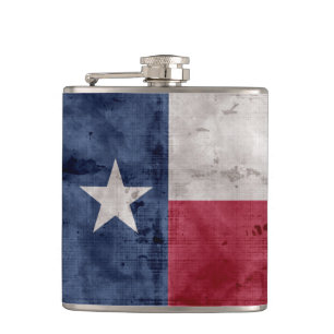 Weathered Vintage Texas State Flag Hip Flask
