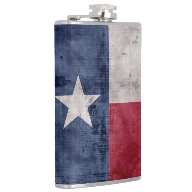 Weathered Vintage Texas State Flag Hip Flask (Right)