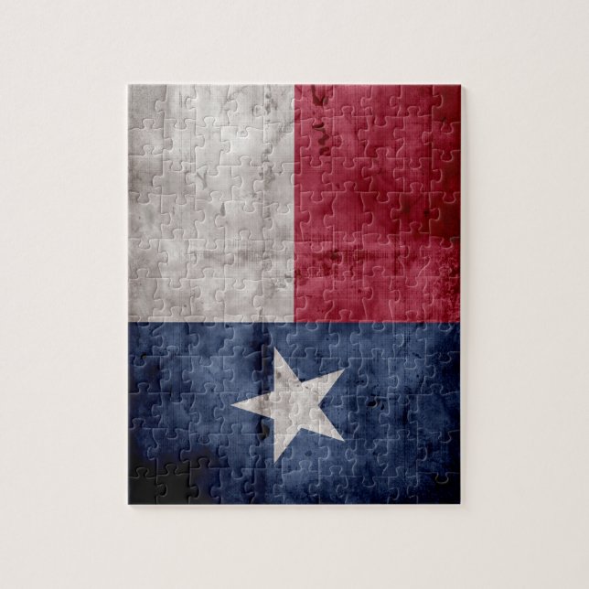 Weathered Vintage Texas State Flag Jigsaw Puzzle (Vertical)