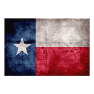 Weathered Vintage Texas State Flag Photo Print
