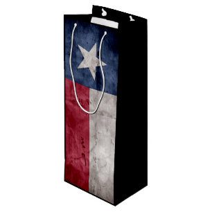 Weathered Vintage Texas State Flag Wine Gift Bag