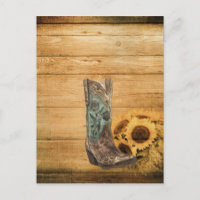 Weathered Western Country sunflower cowboy boot