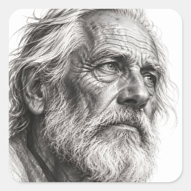 Weathered Wisdom Square Sticker (Front)