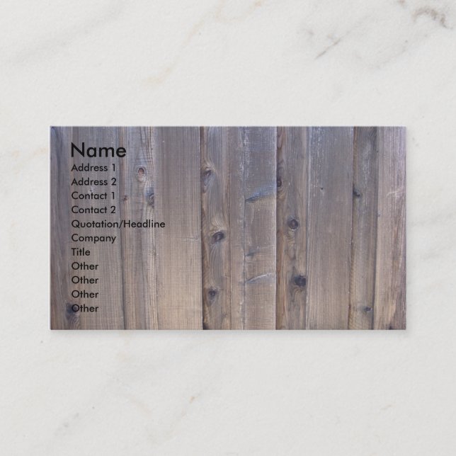 Weathered Wood Fence Business Card (Front)