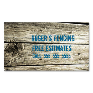 Weathered Wood Fence Pickets with Nails & Knots Magnetic Business Card