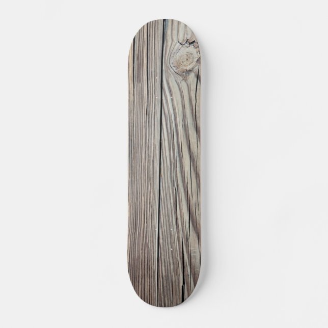 Weathered Wood Grain Plank Background Template Skateboard (Front)