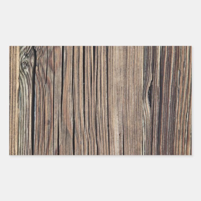 Weathered Wood Grain Plank Background Template Sticker (Front)