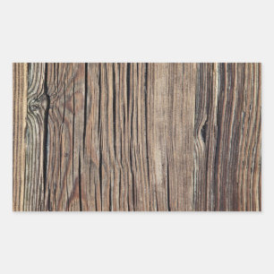 Weathered Wood Grain Plank Background Template Sticker