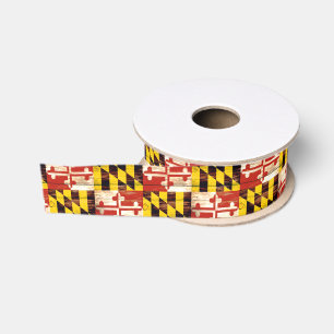 Weathered wood Maryland flag craft ribbon Grosgrain Ribbon