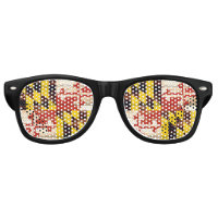 Weathered wood Maryland flag glasses