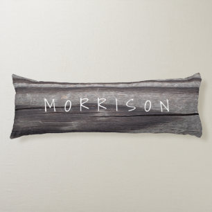 Weathered Wood Plank Personalized Body Pillow
