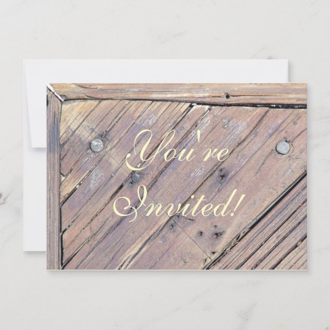 Weathered Wood Rough Textured Deck Invitation (Front)