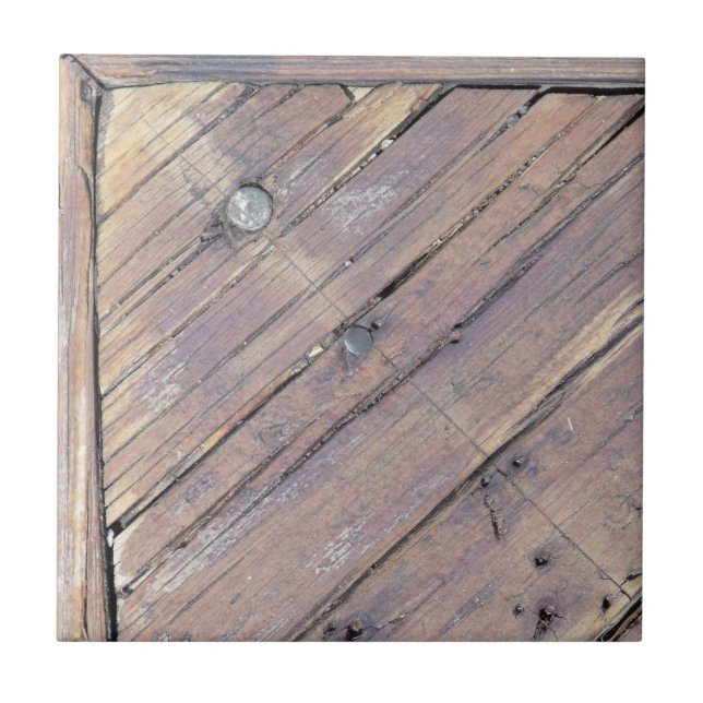 Weathered Wood Rough Textured Deck Tile (Front)
