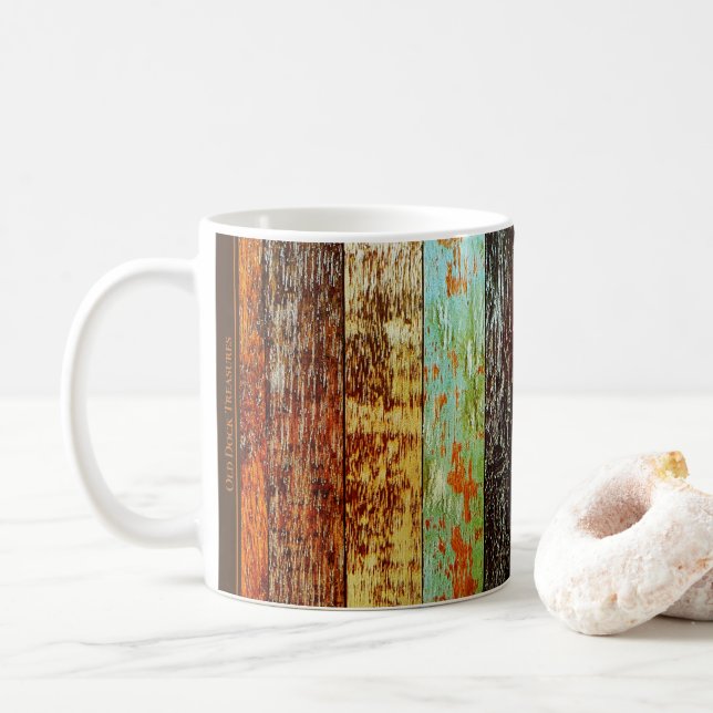Weathered Wood Style Mug (Avec donut)