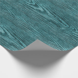 Weathered Wood Texture Aqua Wrapping Paper