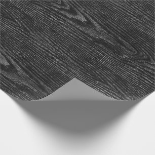 Weathered Wood Texture Black Wrapping Paper