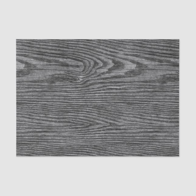 Weathered Wood Texture Charcoal Colour Tissue Paper (Front)