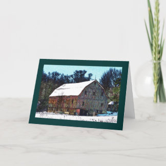 Weathered wooden barn on the National Pike Card