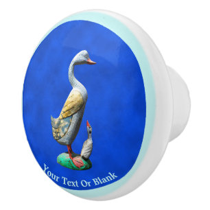 Weathered Wooden Ducks Ceramic Knob