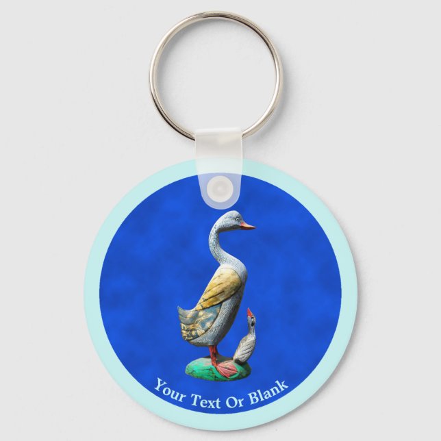 Weathered Wooden Ducks Keychain (Front)