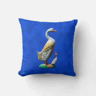 Weathered Wooden Ducks Throw Pillow