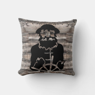 weathered wooden plank background with CAPTAIN   T Throw Pillow