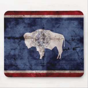 Weathered Wyoming Flag Mouse Pad