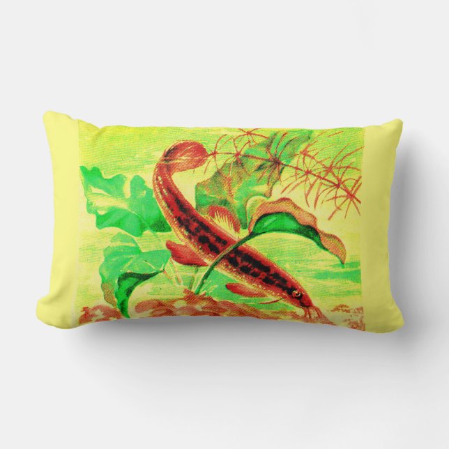 weatherfish print lumbar pillow (Front)