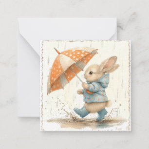 Weathering the Storm with Smiles: Bunny Rain Card