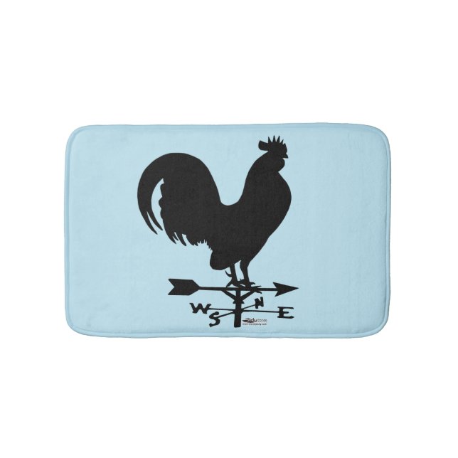 Weathervane Rooster Bath Mat (Front)