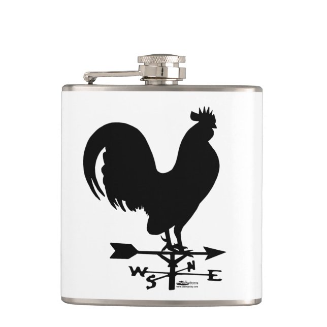 Weathervane Rooster Hip Flask (Front)