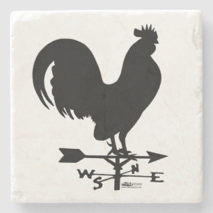 Weathervane Rooster Stone Coaster