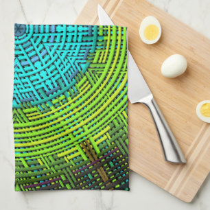 Weave Mandala Blue and Green Kitchen Towel
