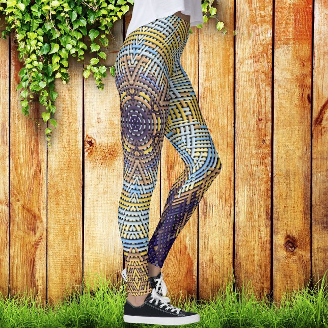 Weave Mandala Blue and Yellow Leggings (Creator Uploaded)