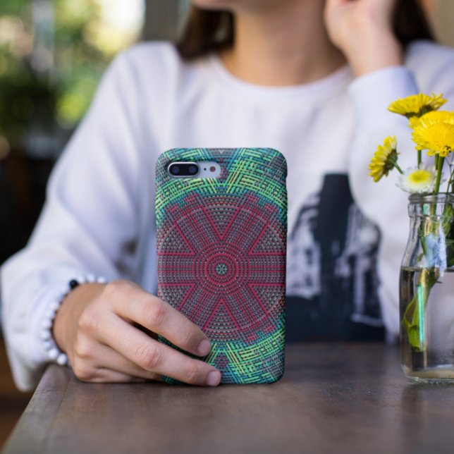 Weave Mandala Green Blue and Red Case-Mate iPhone Case (Creator Uploaded)