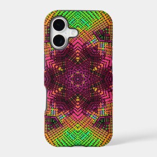 Weave Mandala Green Orange and Pink