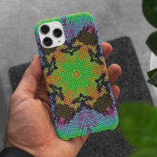 Weave Mandala Green Orange and Purple iPhone 11 Case