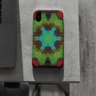 Weave Mandala Green Red and Blue iPhone 11 Case