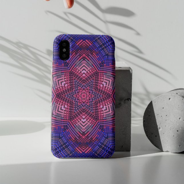 Weave Mandala Pink and Blue Case-Mate iPhone Case (Creator Uploaded)