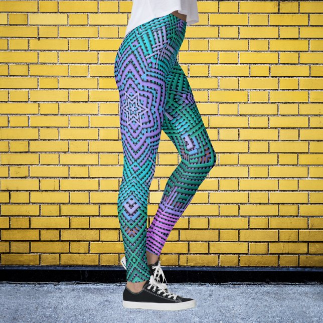 Weave Mandala Pink and Blue Leggings (Creator Uploaded)