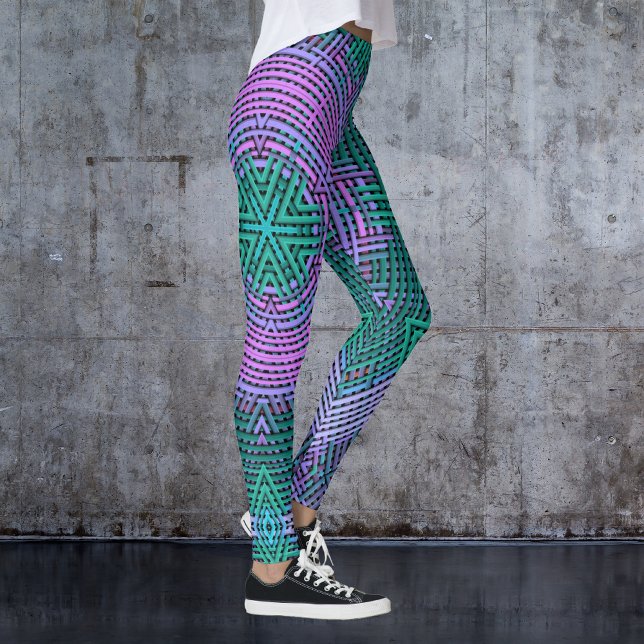 Weave Mandala Pink and Blue Leggings (Creator Uploaded)