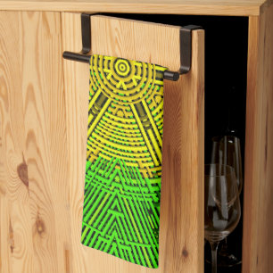 Weave Mandala Yellow and Green Kitchen Towel
